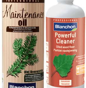 חבילת נקיון יסודי לפרקט עץ בגמר שמן בלנשון (BLANCHON) סבון & שמן תחזוקה