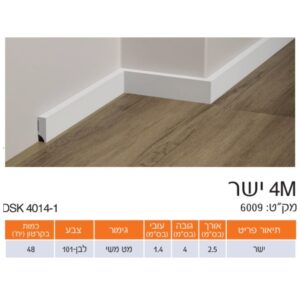 פנל לבן ישר גימור מט  4 ס"מ