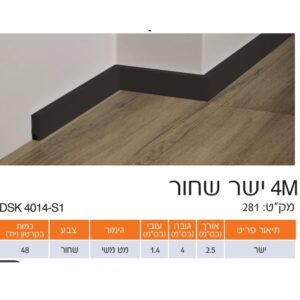 פנל ישר שחור גובה 4