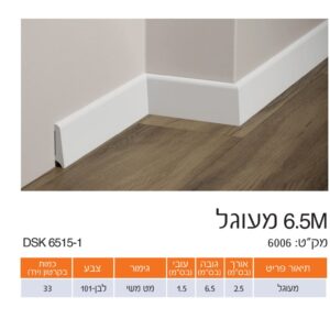 פנל לבן מעוגל גימור משי 6.5 ס"מ