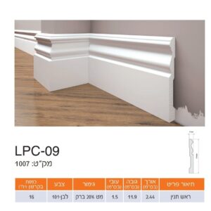 פנל לבן אלגנט ראש תנין 09-LPC גובה 11.9 ס"מ