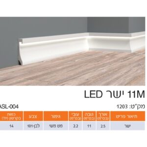 פנל לבן ישר LED גימור משי 11 ס"מ